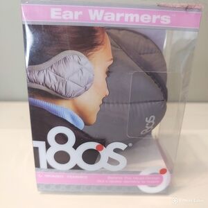 180s Women adjustable to fit gray soft faux fur lined Ear Warmer NWT